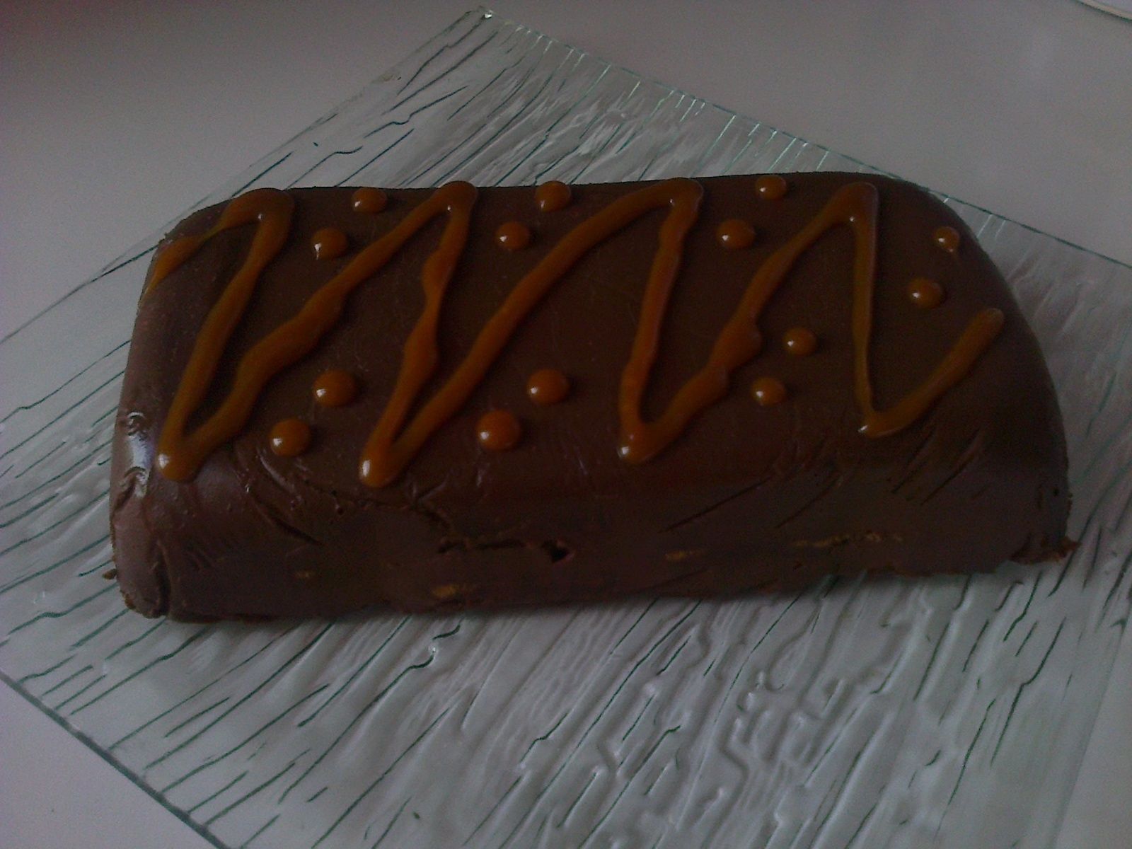 Terrine de chocolat praliné et speculoos et sauce caramel Les p'tites