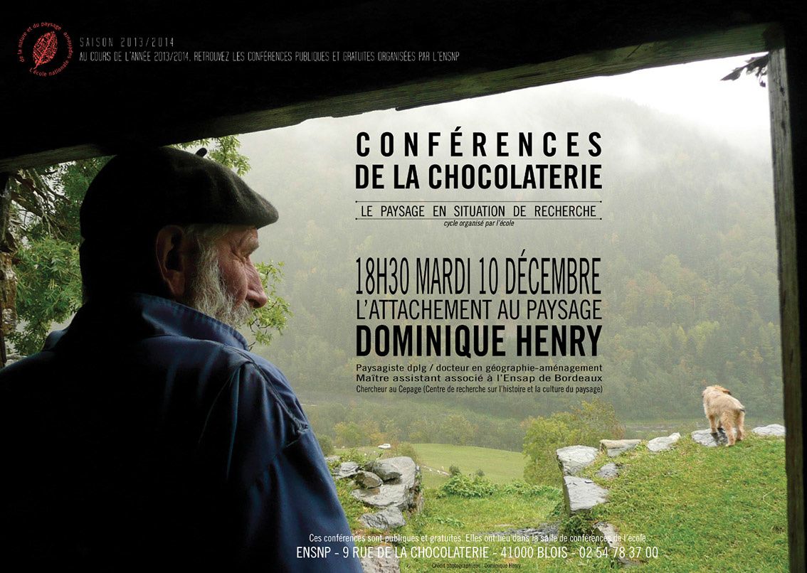 attachement au paysage / Conférence à l'Ecole du paysage de Blois attachement au paysage / Conférence à l'Ecole du paysage de Blois