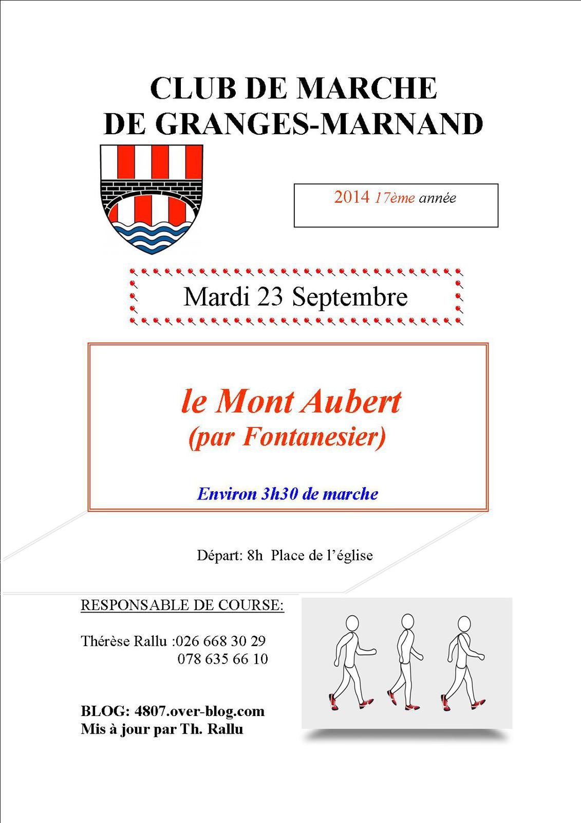 mardi 23 Septembre: Mont Aubert