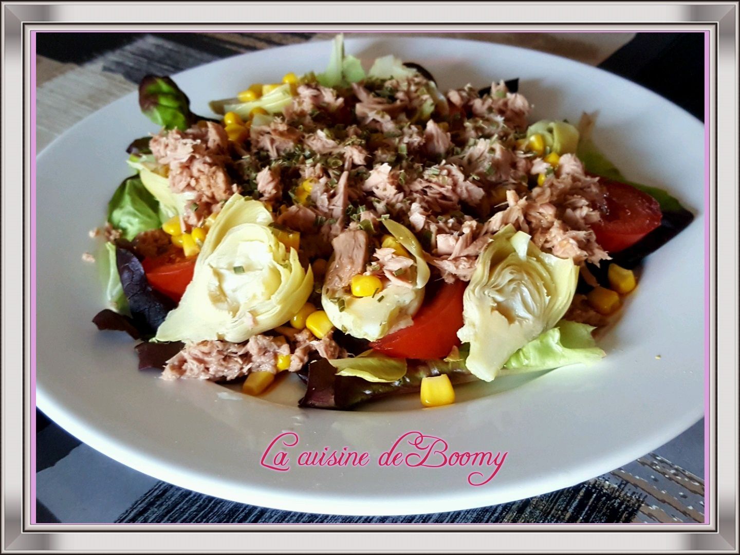 Salade composée cœurs d'artichaut / thon - La cuisine de Boomy