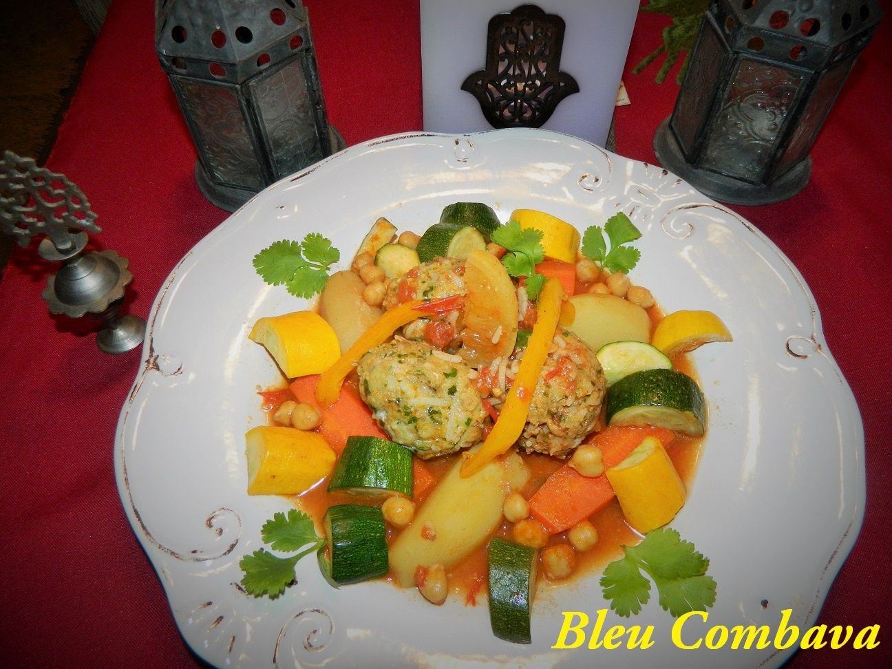 Tajine de Kefta de Poisson au citron confit et aux Légumes Ma Cuisine Bleu Combava