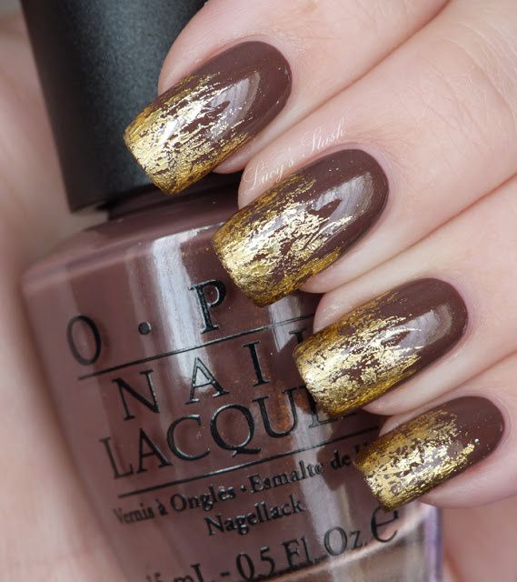 Distressed Gold Nail Foil Design with TUTORIAL - Lucy's Stash