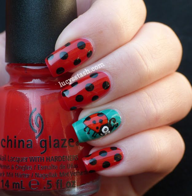 Ladybird/Ladybug manicure with Tutorial! Summer Challenge Day 16 - Lucy's  Stash