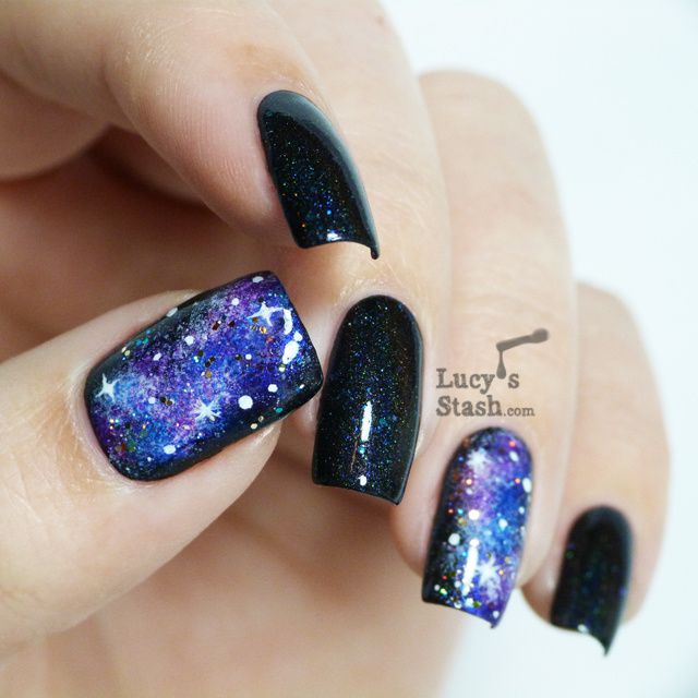 First time at Lucy39;s Stash  Galaxy Nails Nail Art  Lucy39;s Stash