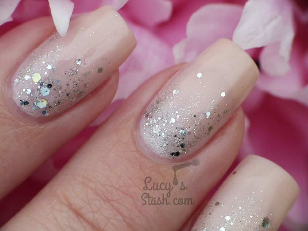 Bridal Nails Inspiration - Romantic Glitter Gradient Nail Art - Lucy's Stash