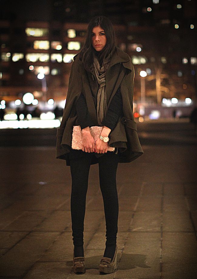 Asos cape, Balenciaga Platform loafers, fashion, Marc Jacobs watch, New York Fashion Week at Lincoln Center