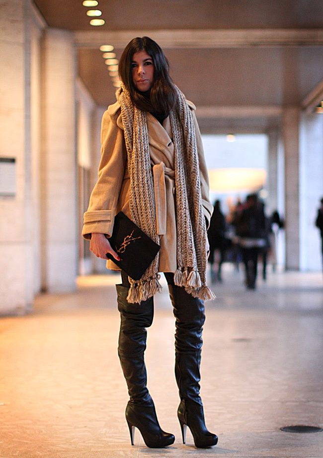 Fashion, Topshop boots, Camel coat, YSL clutch