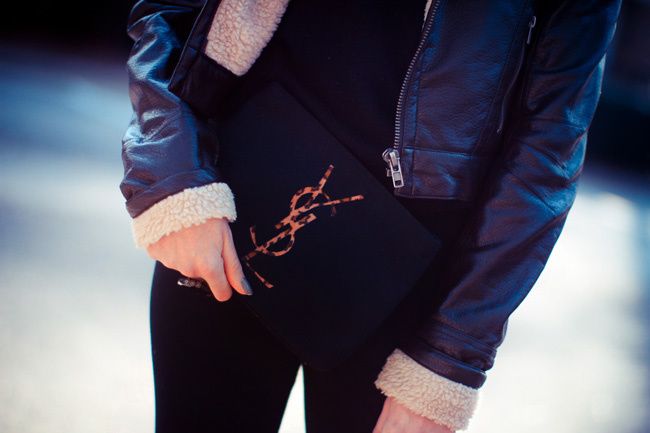 Fashion, Outfit, Dolce Vita boots, Burberry Shearling Jacket, YSL