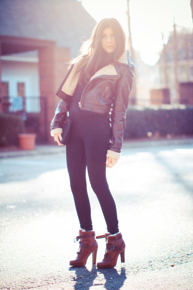 Fashion, Outfit, Dolce Vita boots, Burberry Shearling Jacket, YSL