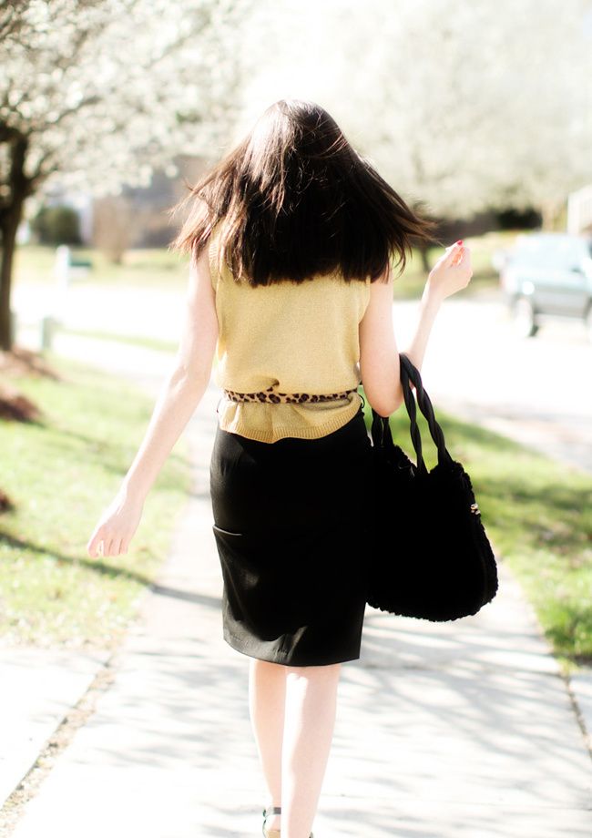 Calvin Klein, Fashion, Pencil Skirt, Balenciaga Sandals