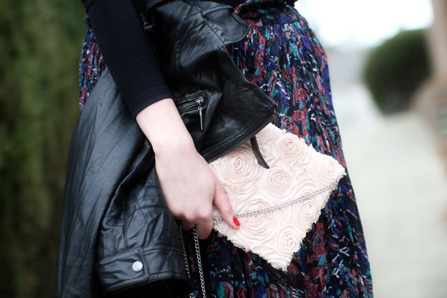 ballet flats, motorcycle leather jacket, fashion