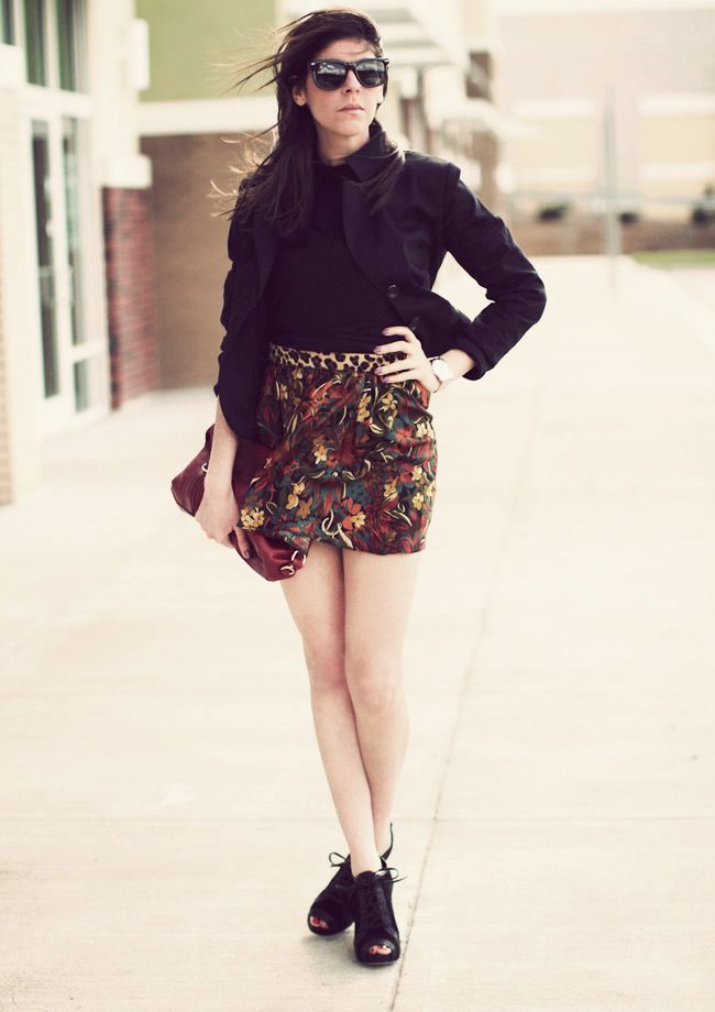 Vintage skirt, Leopard belt, Urban Outfitters, James Perse Turtleneck, Pierre Hardy Gap wedges