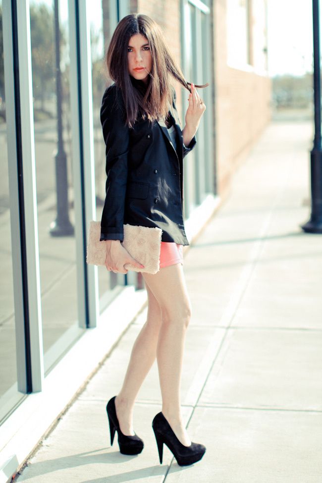 Fashion, Alexander Wang Tank, Asos Ashley Olsen Skirt, Hot pink, Suede Heels, Black Blazer