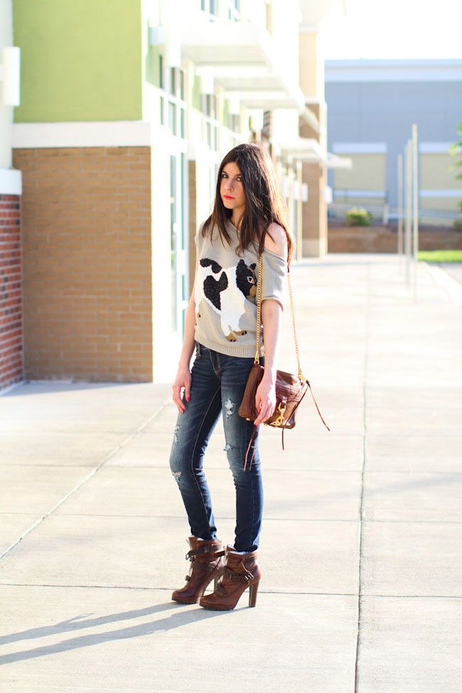 Cropped knit, Dolce Vita shearling boots, American Eagle jegging, Rebecca Minkoff leather bag, Cancan, Fashion outfit,