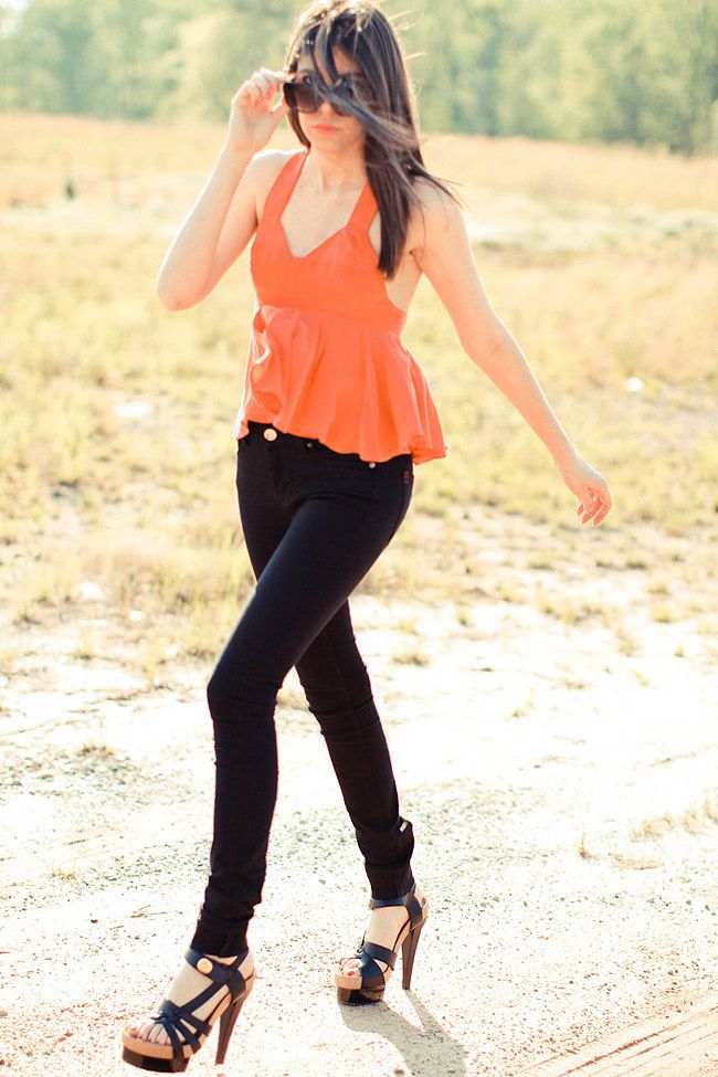 BDG Skinny jeans, Balenciaga platform sandals, Halston sunglasses, Urban Outfitters, Ysterike blouse, Fashion
