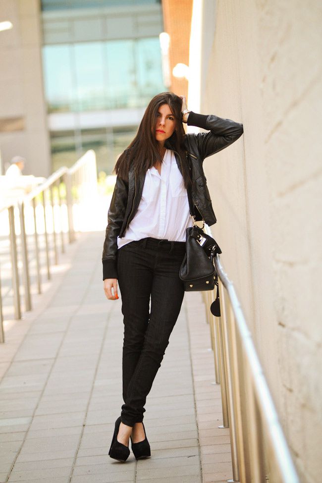 Skinny jeans, Bomber Jacket, Asos Pumpkin, Fashion Outfit, White Blouse