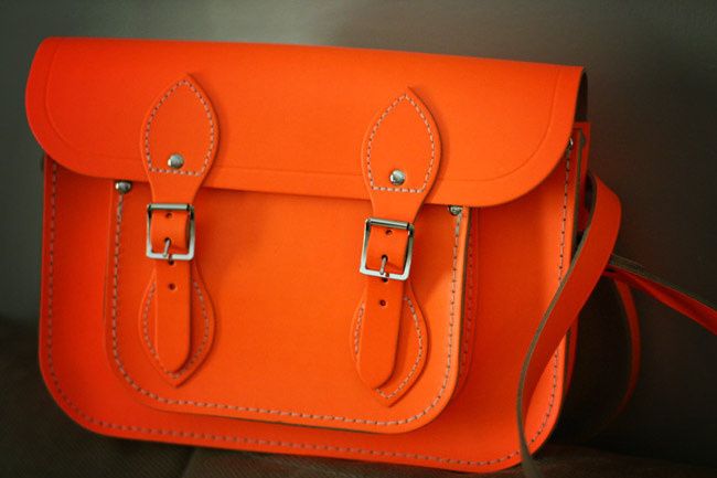 Cambridge Satchel Company Fluorescent Neon bag, Fashion, Elle magazine