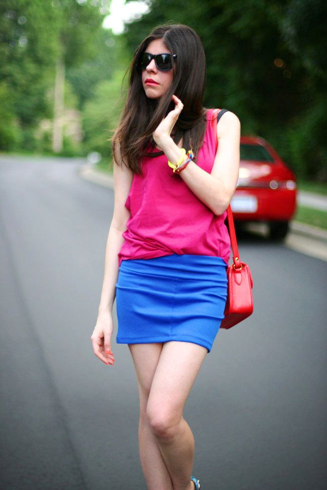 Color Blocking Fashion outfit, Ray ban wayfarers