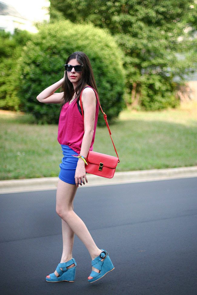 Color Blocking Fashion outfit, Ray ban wayfarers