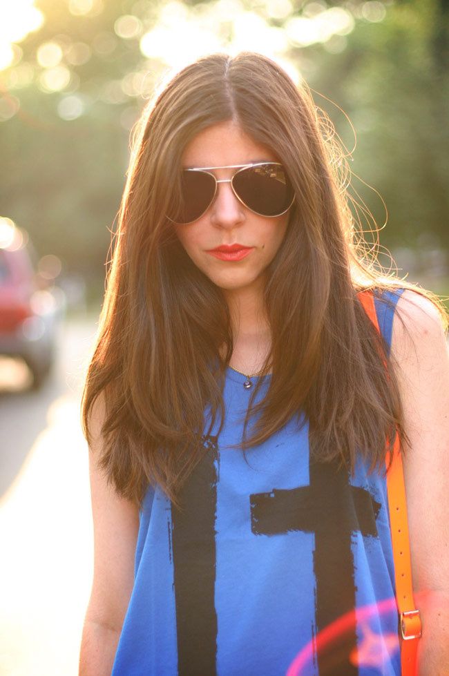 Cambridge Satchel Neon Flourescent bag, James Jeans Twiggy Karma, Friendship bracelets, Aviator Sunglasses, Fashion Outfit