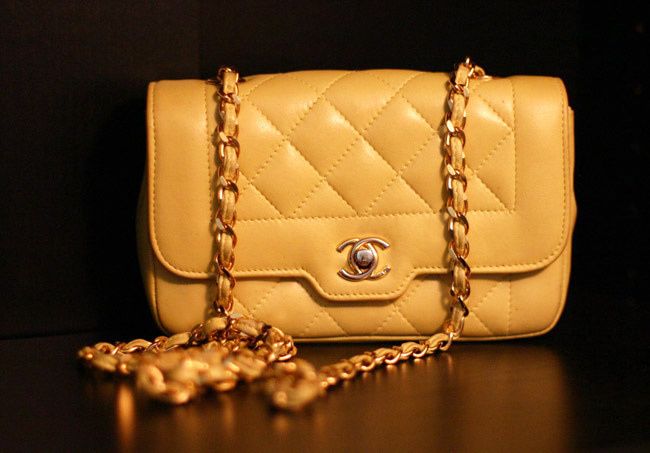 Jerry Hall Vintage Chanel bag, Yellow Chanel, Fashion
