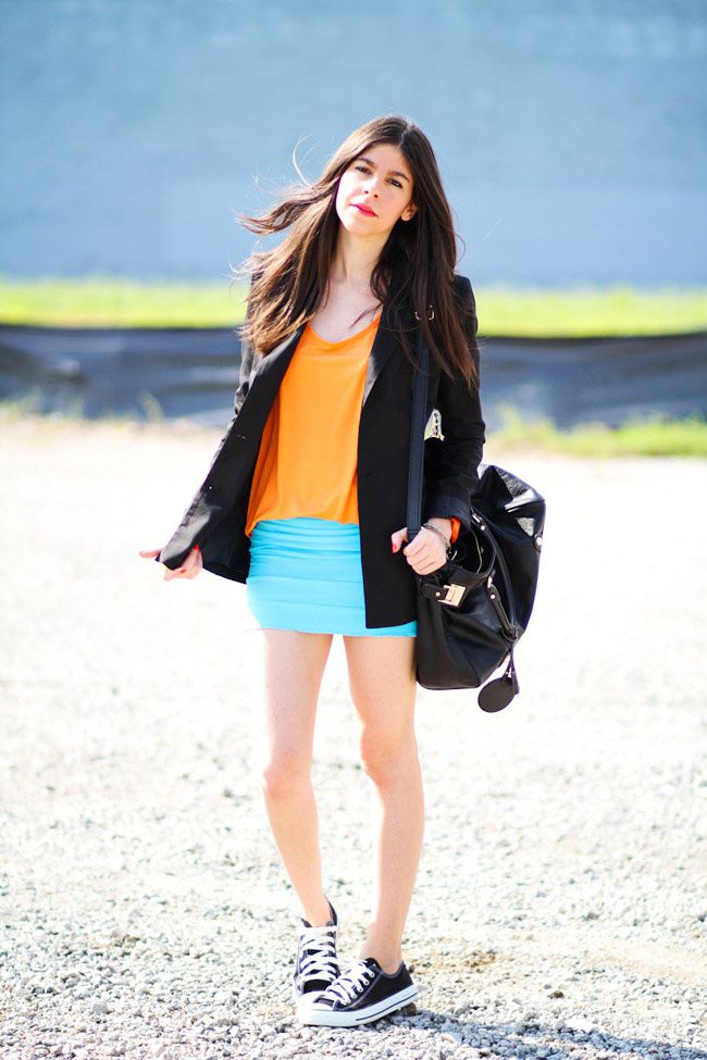 Fashion outfit, Color blocking, Converse