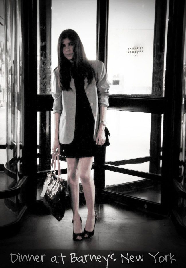 barney's new york, fred's barney's new york, manhattan, fashion week, black lace dress, blazer, chanel bag