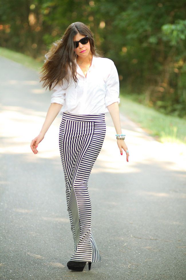 Stripe Maxi Skirt, Asos White Blouse, Asos pumpkin heels, Ippolita Scultura Turquoise Jewelry, John Hardy Silver Tiger Cuff, Fashion outfit