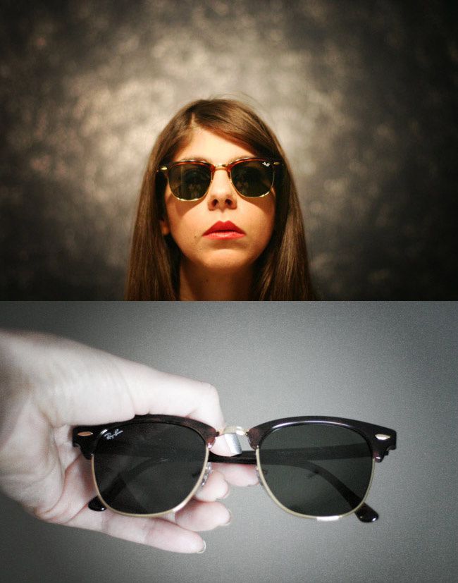 Ray Ban Clubmaster Sunglasses, Fashion, Red lipstick