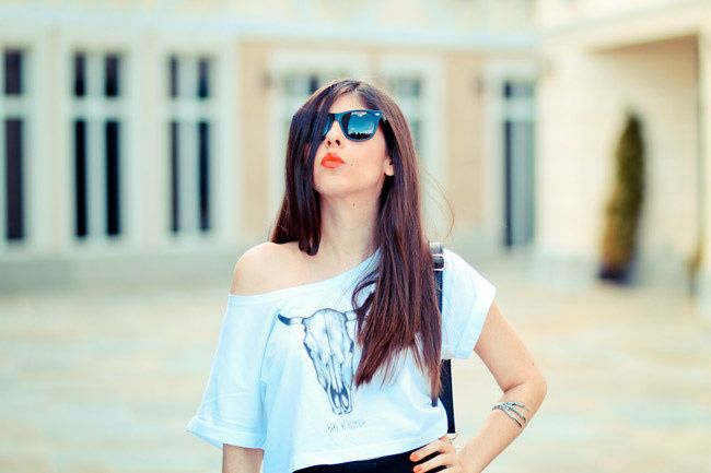 American Apparel riding pants, Ray Ban Wayfarer sunglasses, Patent Penny Loafers, Fashion outfit