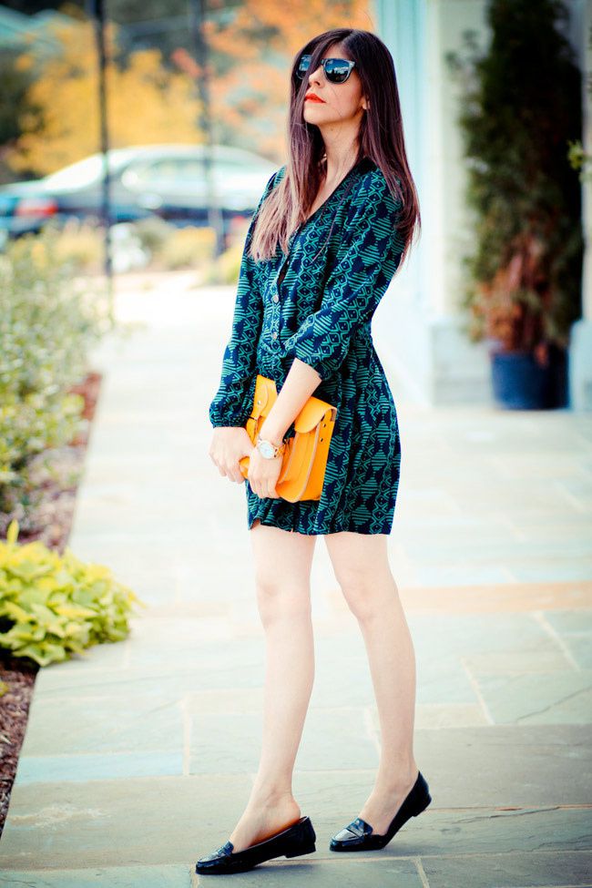 Marc Jacobs Gold watch, Cambridge Leather Satchel bag, Patent Penny Loafers, Ray Ban Wayfarer Sunglasses, Fashion Outfit