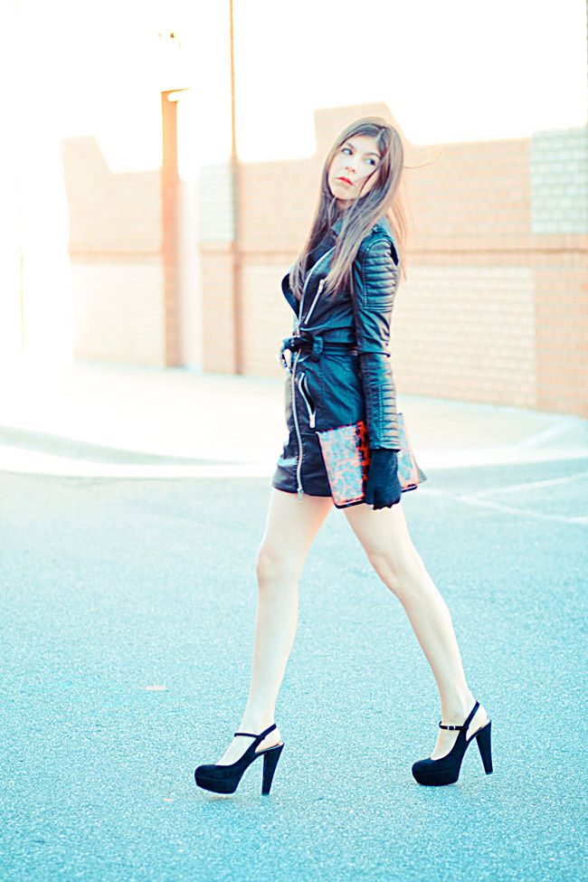 Leather Trench Coat, Marni Platforms, Ray Ban Wayfarer sunglasses, Fashion Outfit