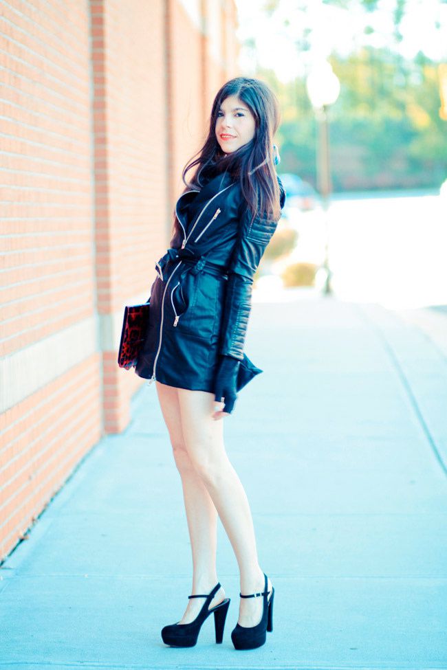 Leather Trench Coat, Marni Platforms, Ray Ban Wayfarer sunglasses, Fashion Outfit