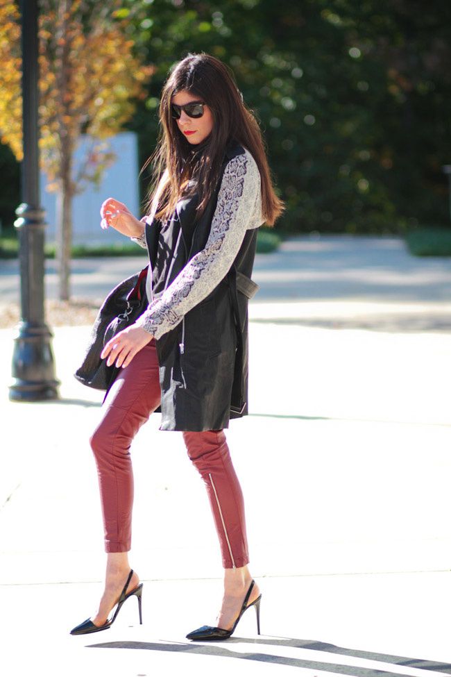 Leather pants, Stella McCartney Morgana heels, Givenchy Nightingale reptile large shopper, Fashion outfit