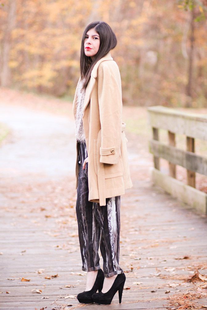 Camel Coat, Margot Tenenbaum, Asos Pumpkin pumps, Fashion Outfit