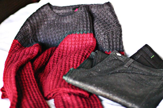Balenciaga Arena Giant City handbag, Fashion, Color Block Sweater, J Brand Glitter Skinny Jeans