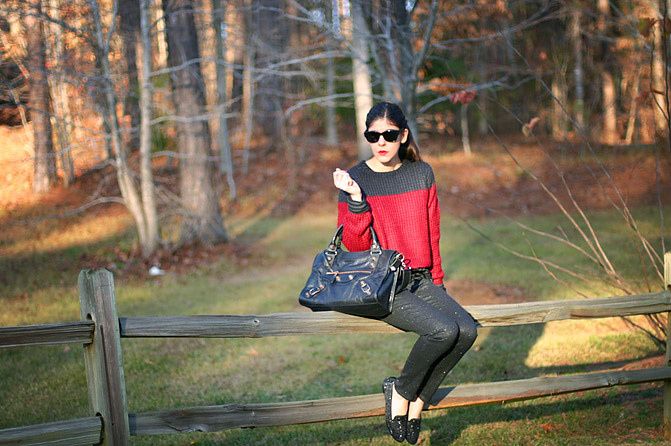 J Brand Glitter Jeans, Balenciaga Arena Giant City handbag, Two Tone Isabel Marant inspired Fashion Outfit
