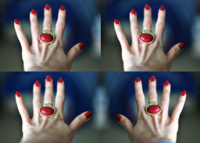 YSL Arty Oval Red Ring Style, Fashion