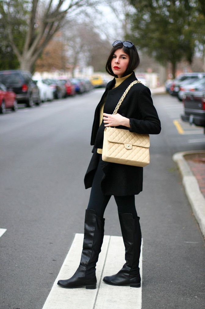 Chanel Jumbo Caviar Flap Bag, Fashion, Riding Boots, Oscar de la Renta