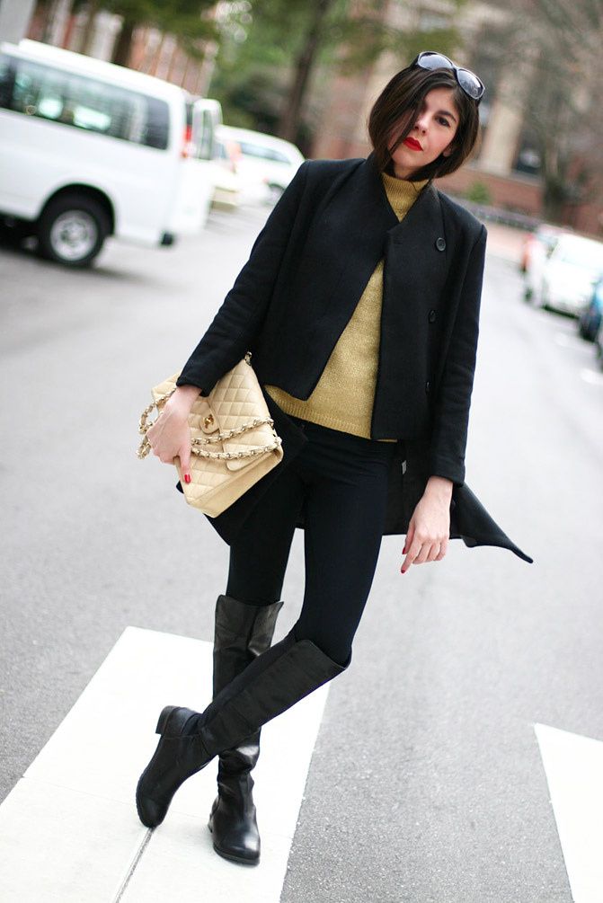 Chanel Jumbo Caviar Flap Bag, Fashion, Riding Boots, Oscar de la Renta
