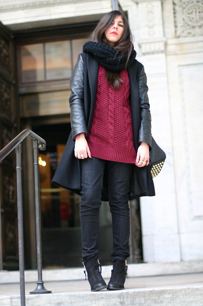 Zara coat with leather sleeves, Topshop ambush boots, Alexander Wang Rocco Duffel bag, Fashion, Outfit