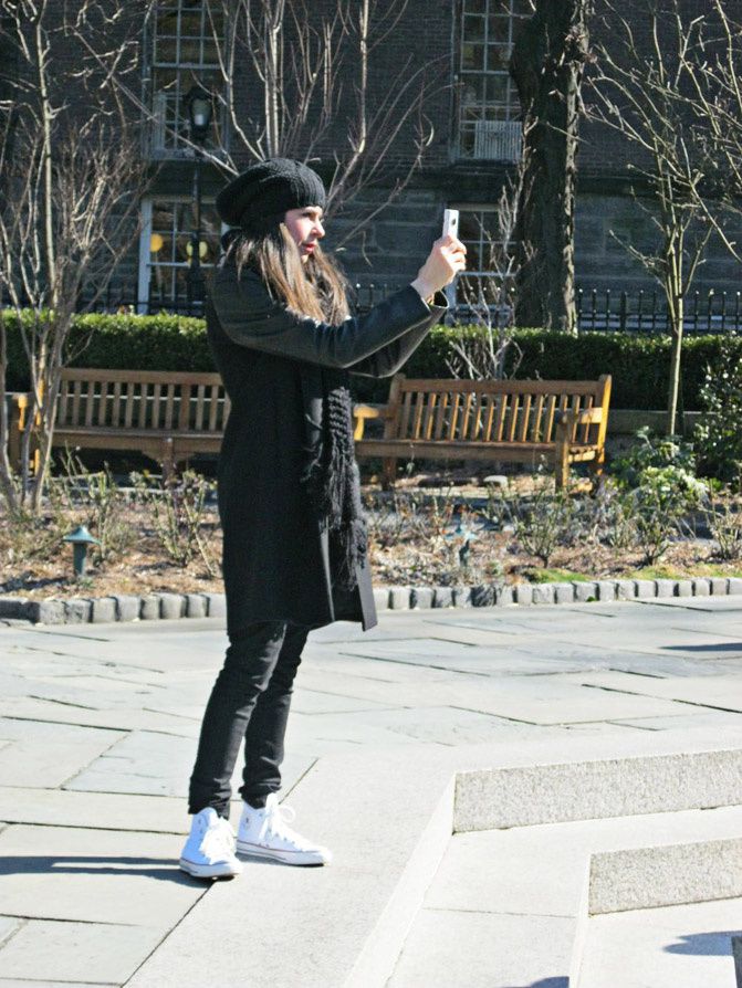 New York Fashion Week, Central Park, Zara coat, Converse, Alexander Wang Rocco duffel, Fashion, Outfit