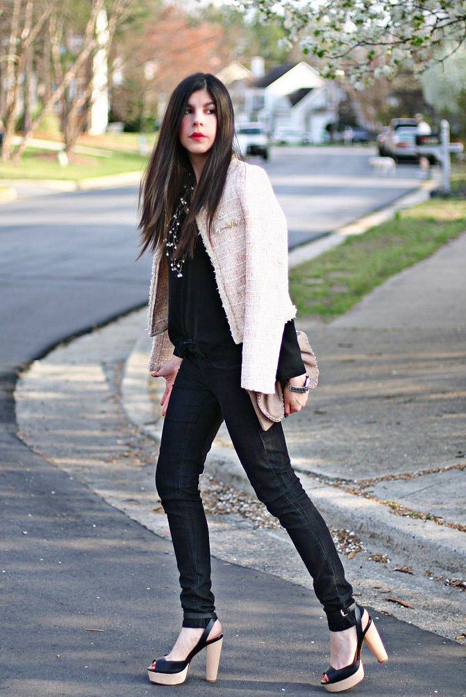Chanel Jacket, Marc jACOBS BOW BAG, Zara sandals, Fashion, Outfit