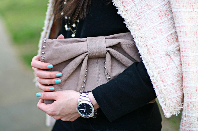 Chanel Jacket, Marc jACOBS BOW BAG, Zara sandals, Fashion, Outfit