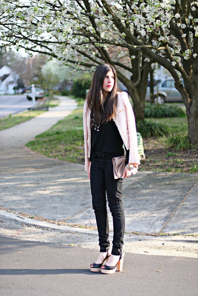Chanel Jacket, Marc jACOBS BOW BAG, Zara sandals, Fashion, Outfit