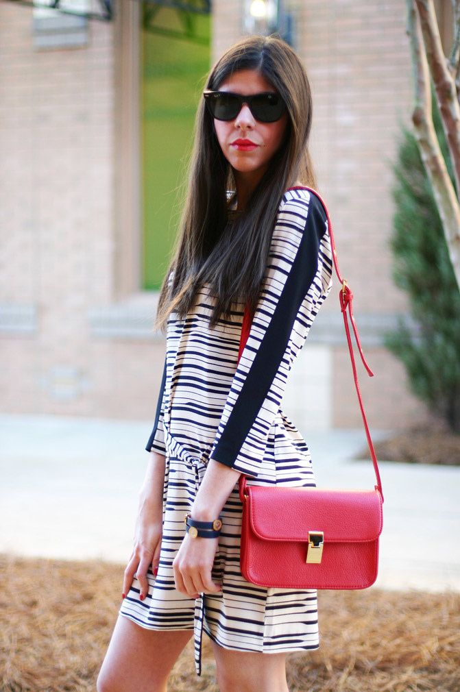 armani exchange, seah wrap element bracelet, zara sandals, red celine bag, fashion