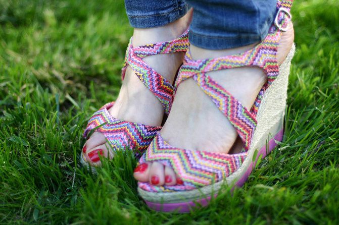 Lancaster Paris red bag, Espadrille wedges, Fashion outfit