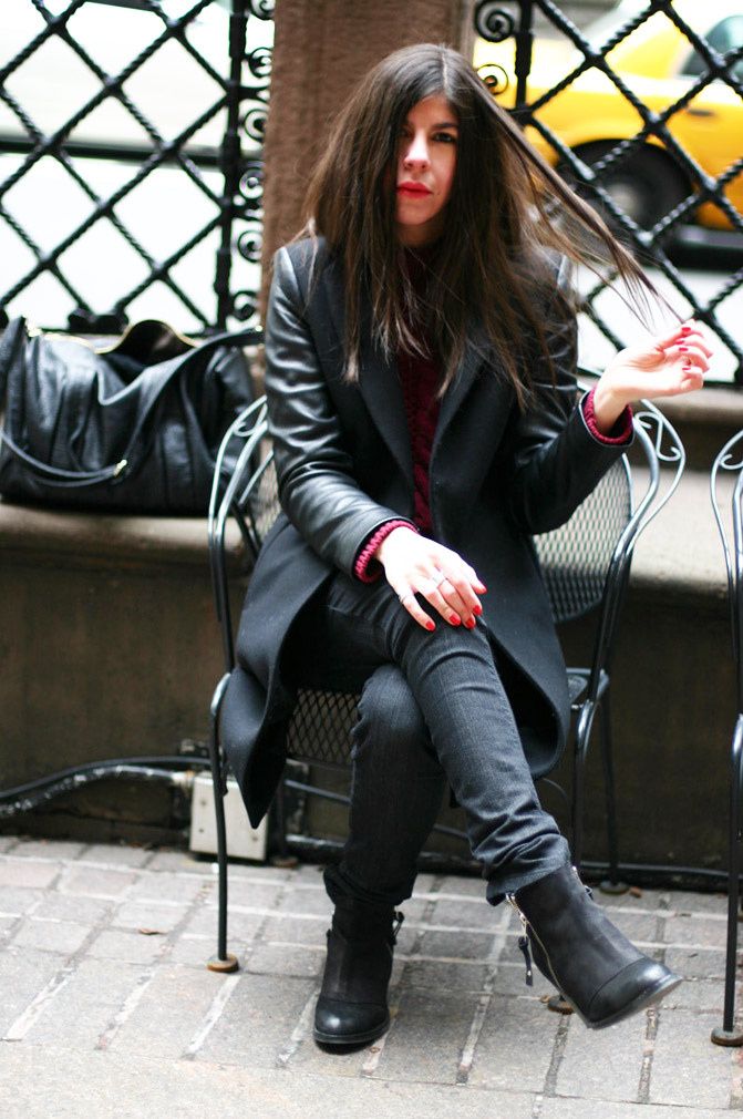 Zara leather sleeves coat, Topshop ambush, Alexander Wang Rocco duffel, Fashion, Outfit
