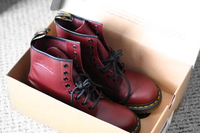 Dr. Martens boots, Cherry Red Dr. Martens boots, Doc Martens Shoes, Fashion