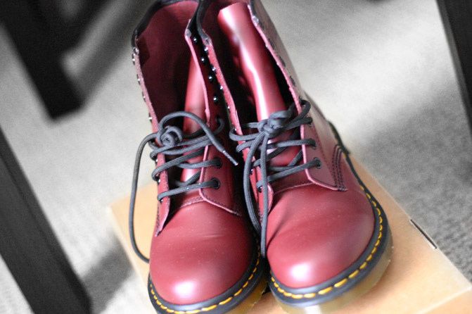 Dr. Martens boots, Cherry Red Dr. Martens boots, Doc Martens Shoes, Fashion